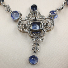 Natural Ceylon Sapphire and Diamond Necklace c1910