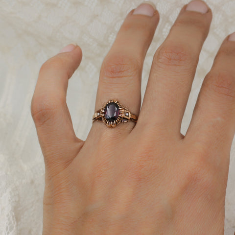 1860s Handmade Rhodalite Garnet Ring