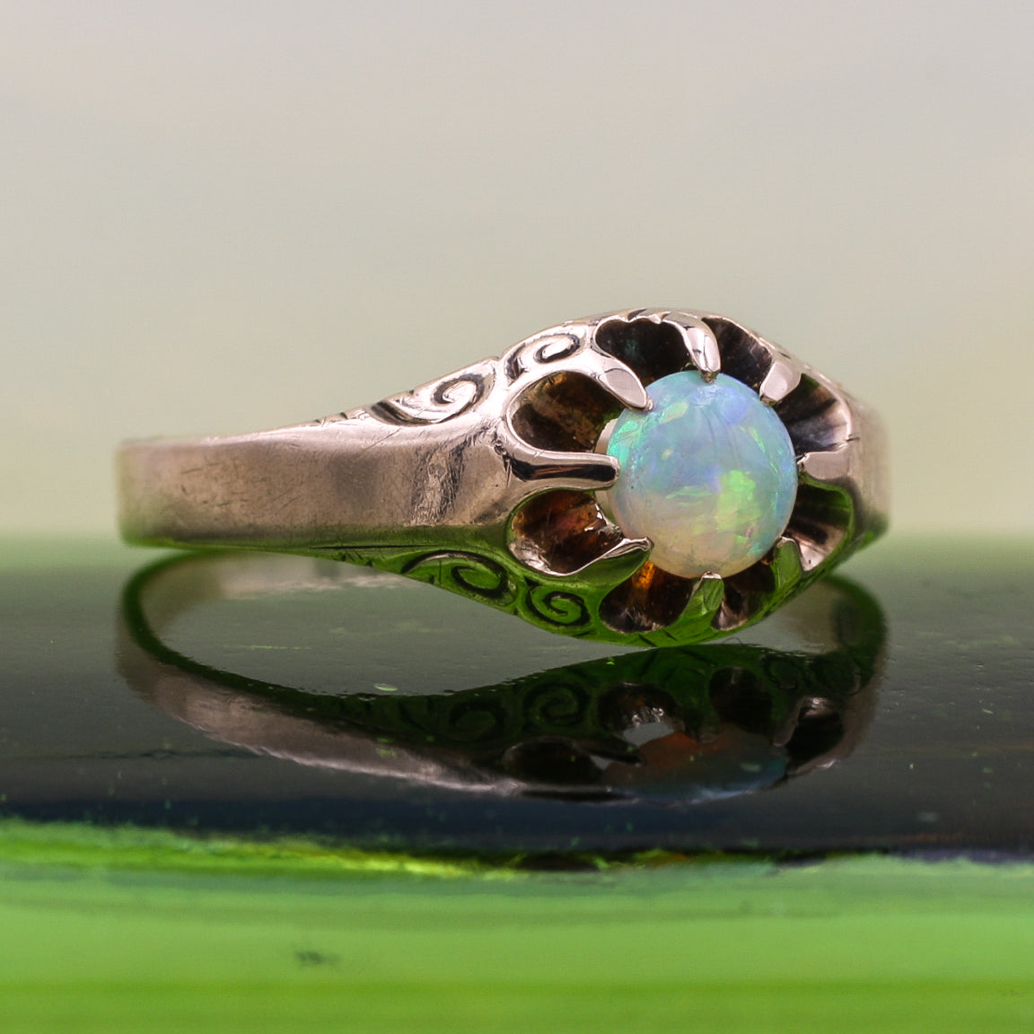 c1890 Ripley Howland and Co. Opal Belcher Ring