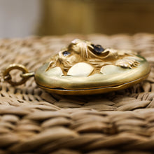 c1880 Rare Gold-filled and Paste Lion Locket