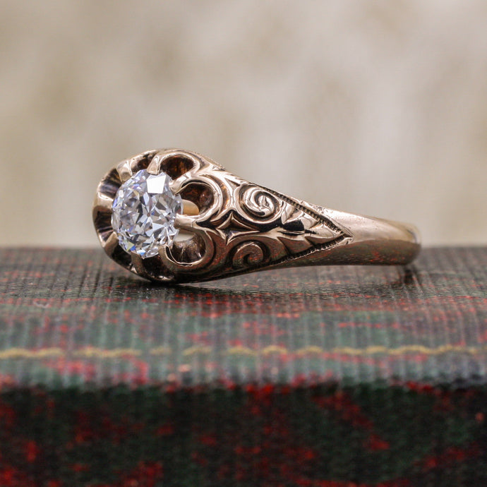 1930s Carved Belcher Solitaire