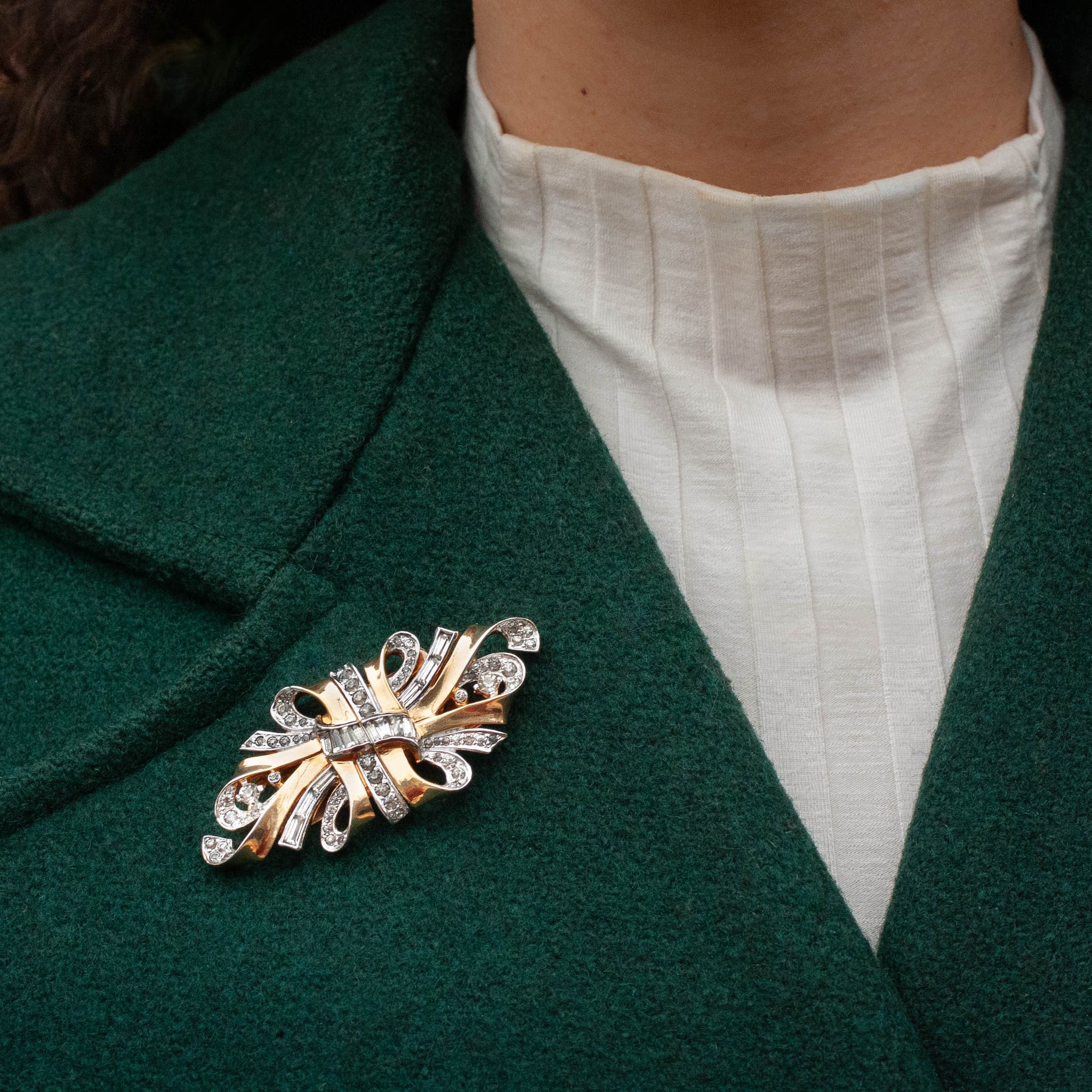 Mazer Bros. Duette Brooch c1939 Pippin Vintage Jewelry