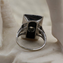 c1900 Onyx and Old Mine Diamond Ring