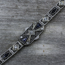 c1920 Diamond and Sapphire Bracelet