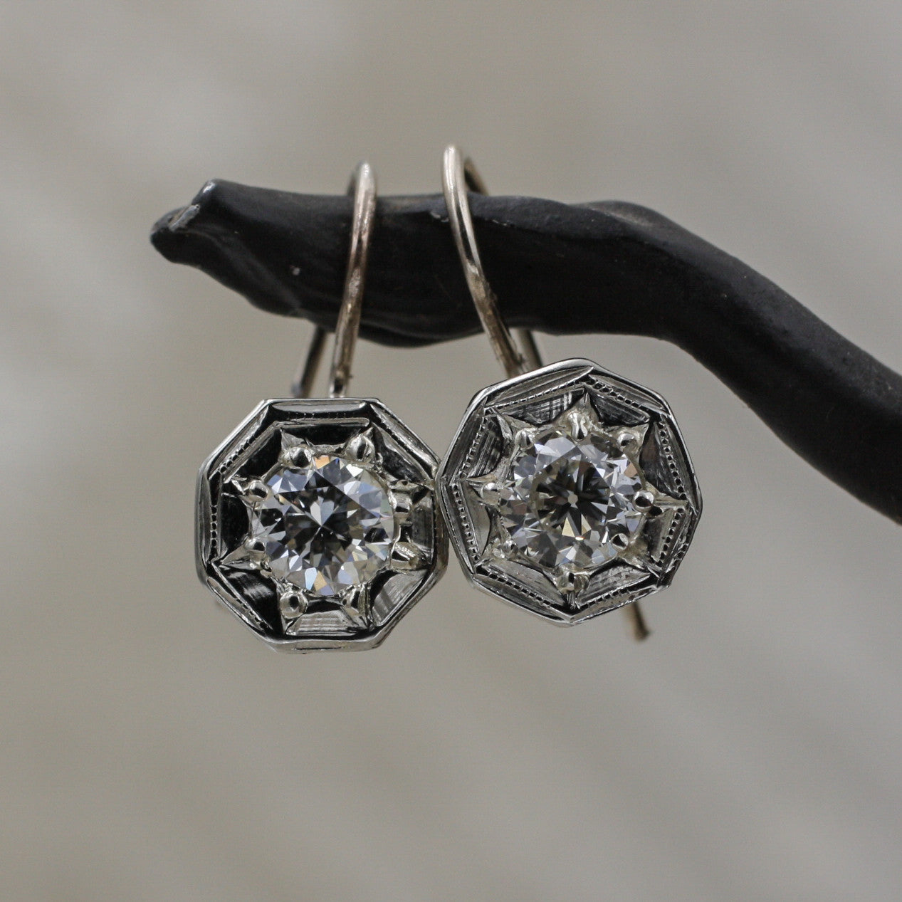 1920s-30s Filigree Diamond Dangles