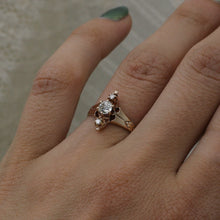 c1890 Rose Gold Diamond Ring
