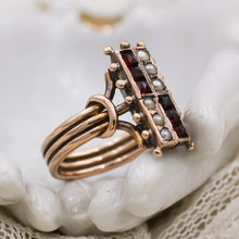 1880s Rose Gold Garnet and Pearl Ring