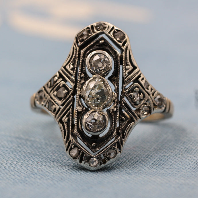 c1870 Diamond Two-tone Dinner Ring