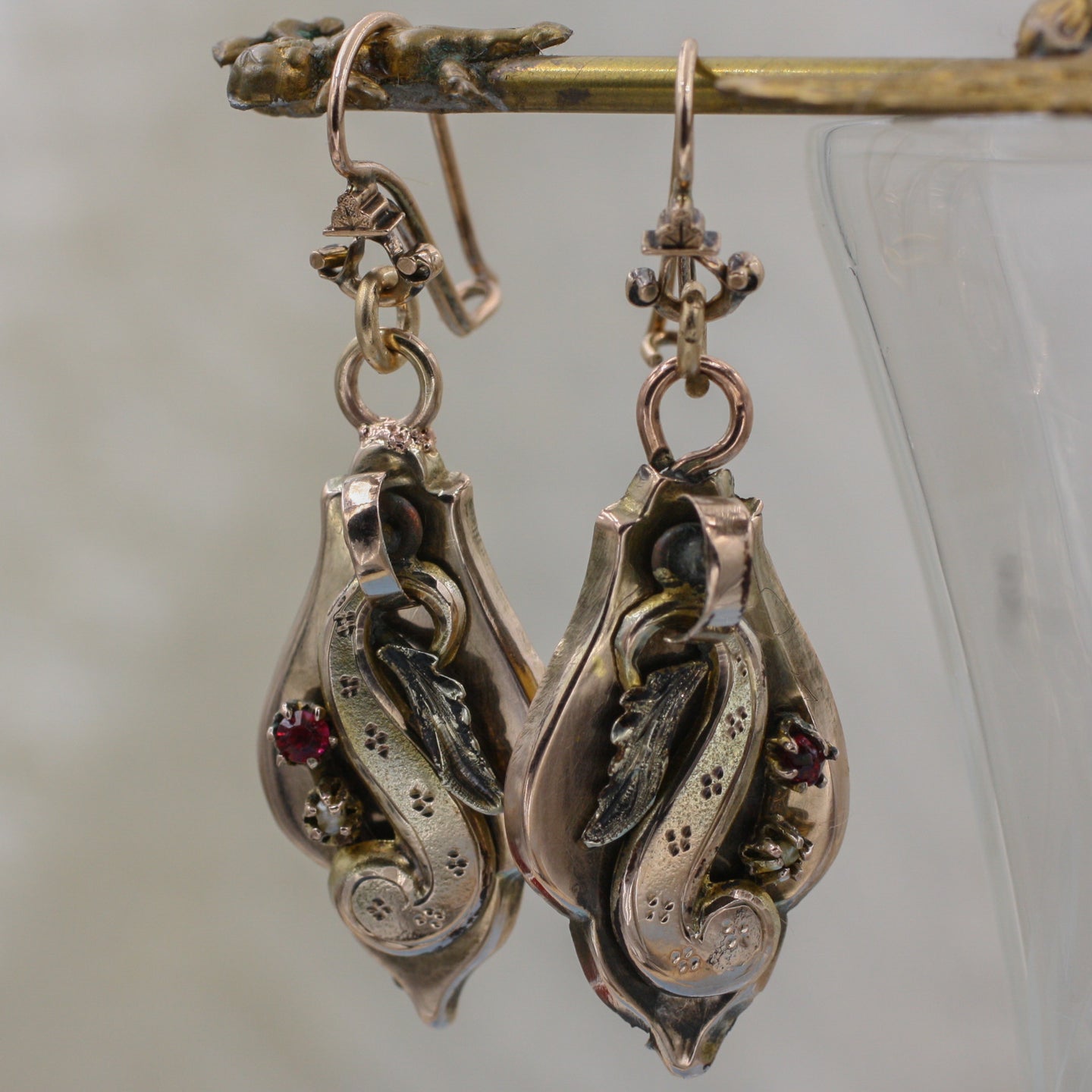 c1890 Solid Gold Statement Earrings