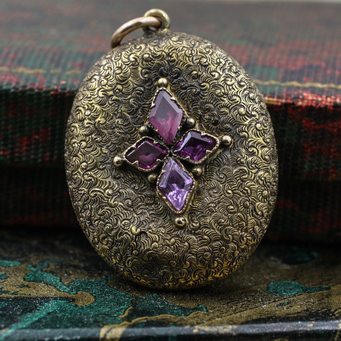 Victorian Amethyst Memorial Locket