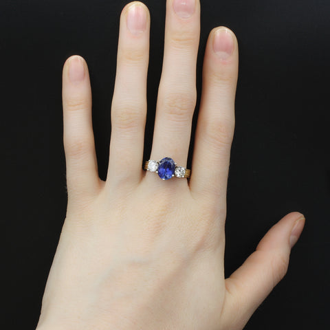 Certified Untreated No Heat Ceylon Sapphire Ring c1980