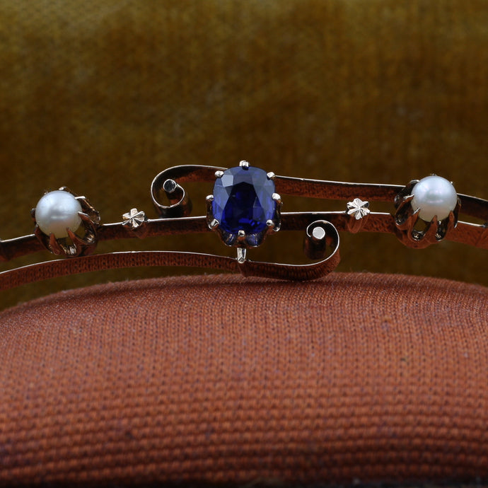 Untreated Burmese Sapphire Bangle c1910