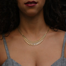Gold Fringe Collar Necklace c1980