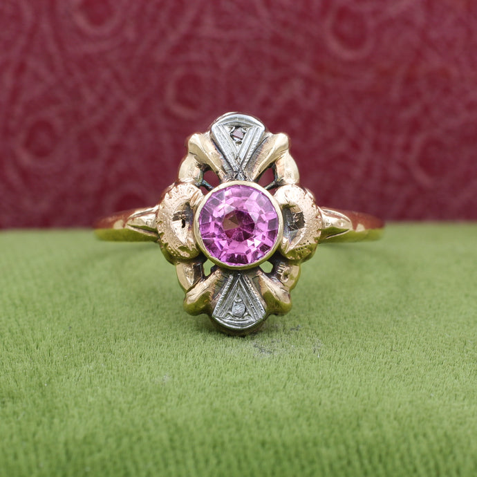 Georgian Revival Kunzite Ring c1930