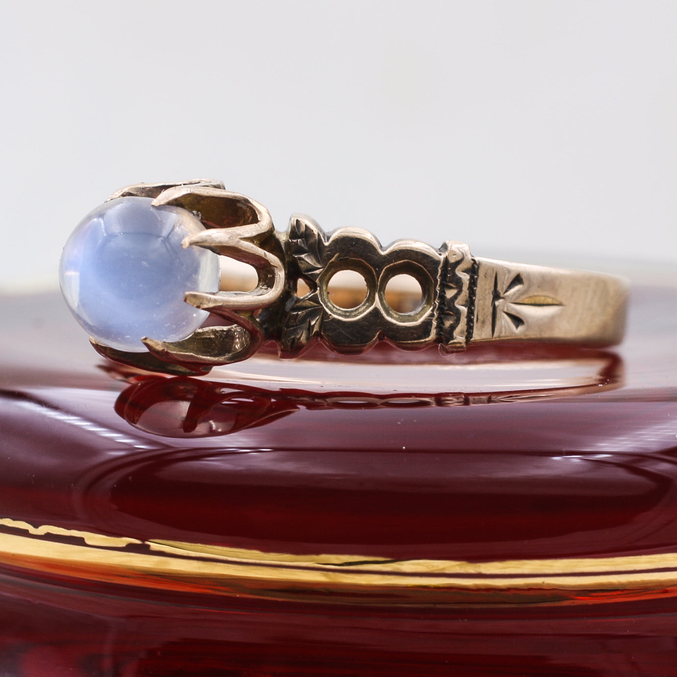 Early Victorian Moonstone Solitaire Ring – Pippin Vintage Jewelry