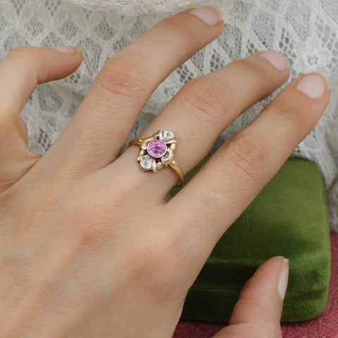 Georgian Revival Kunzite Ring c1930