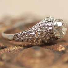 Circa 1920 Handmade Platinum & Diamond Ring