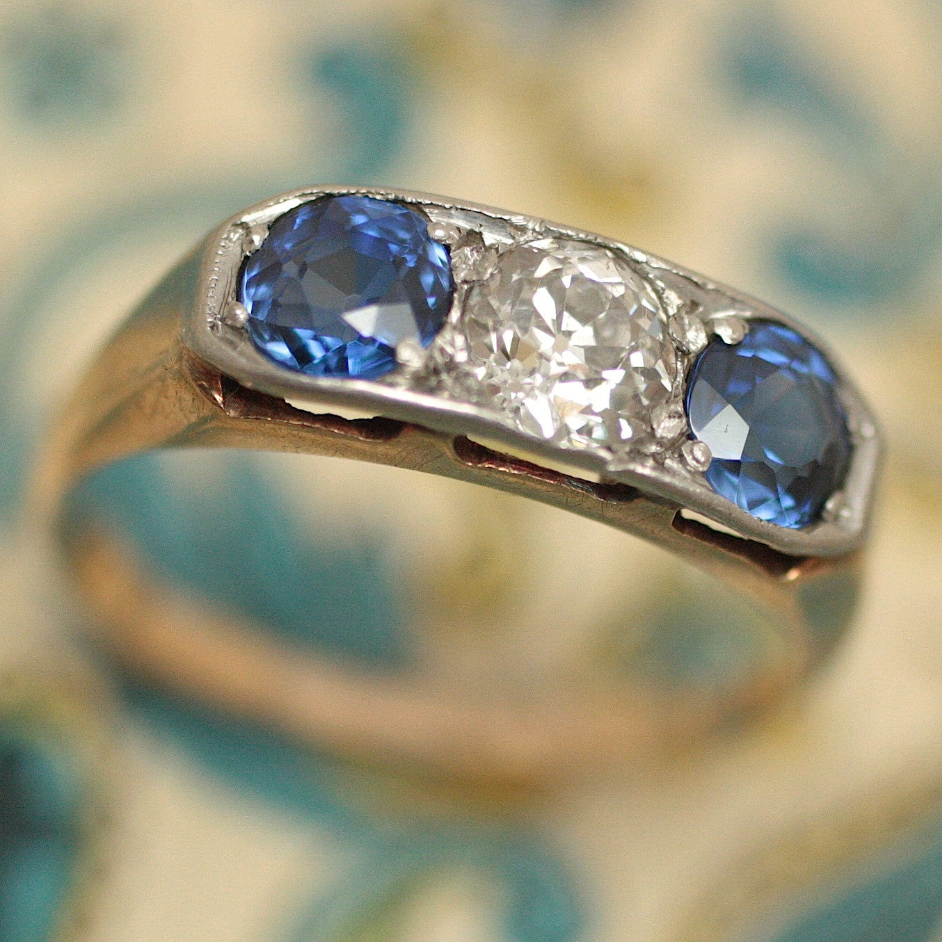 Circa 1910 Diamond & Sapphire Ring