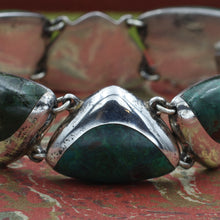 Midcentury Ledesma Taxco Malachite Bracelet
