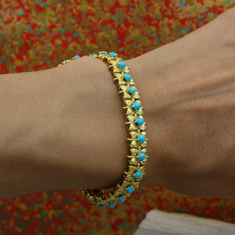 1960s-70s 18k Persian Turquoise Bracelet