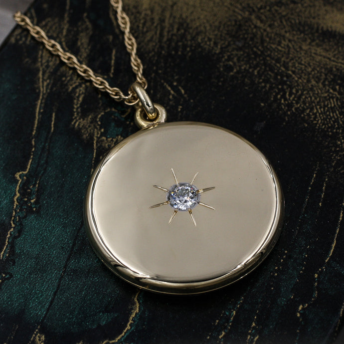 c1890 .50ct Old Mine Cut Diamond Locket