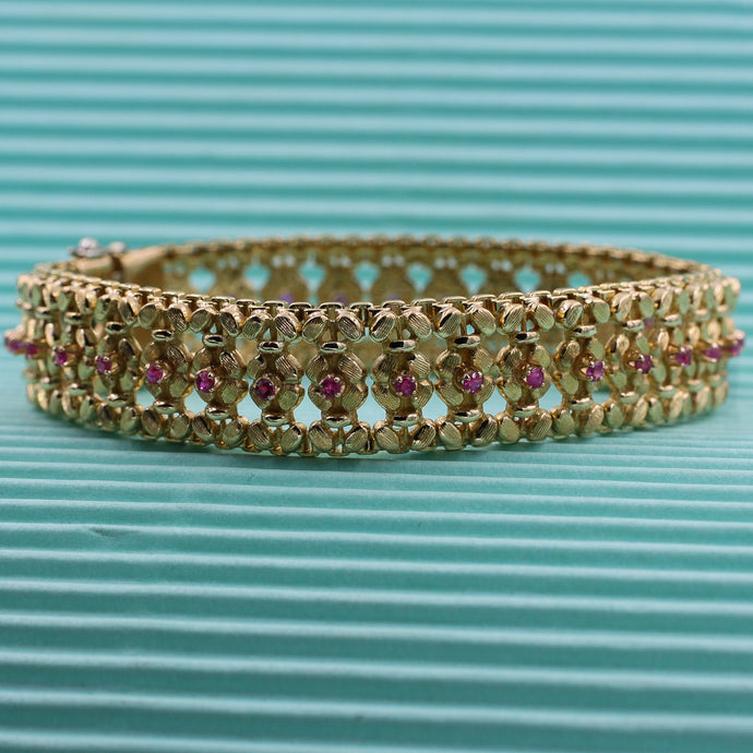 c1950 18k Ruby Bracelet