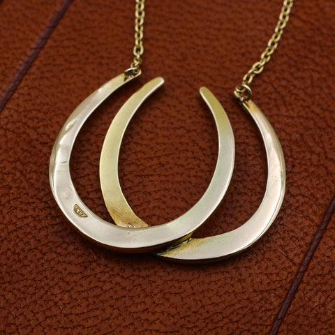 c1910 Double Horseshoe Pendant Necklace