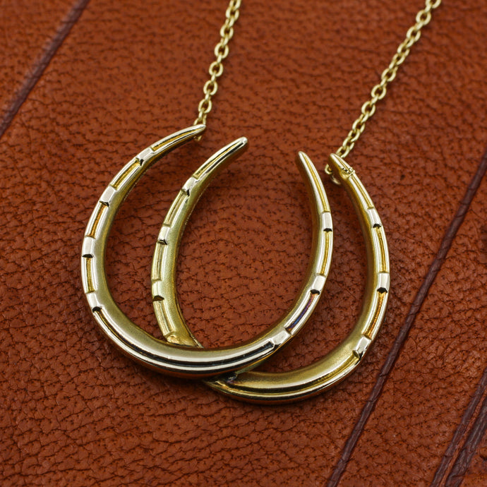 c1910 Double Horseshoe Pendant Necklace