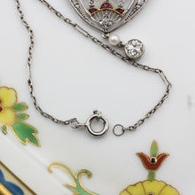 Edwardian Platinum Diamond and Ruby Necklace