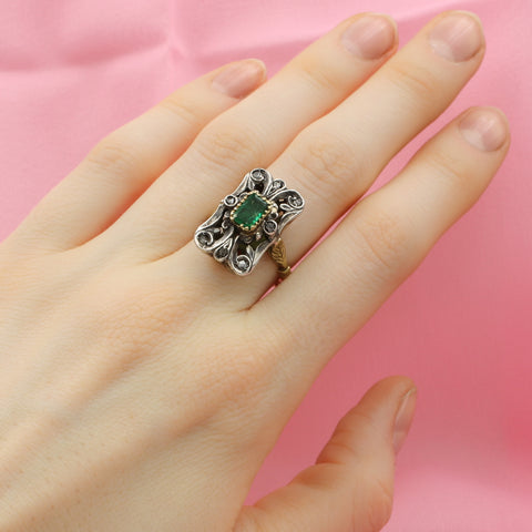 Georgian Revival Emerald Ring c1930
