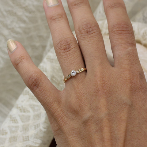 c1880 18k .28ct Old Mine Cut Diamond Ring