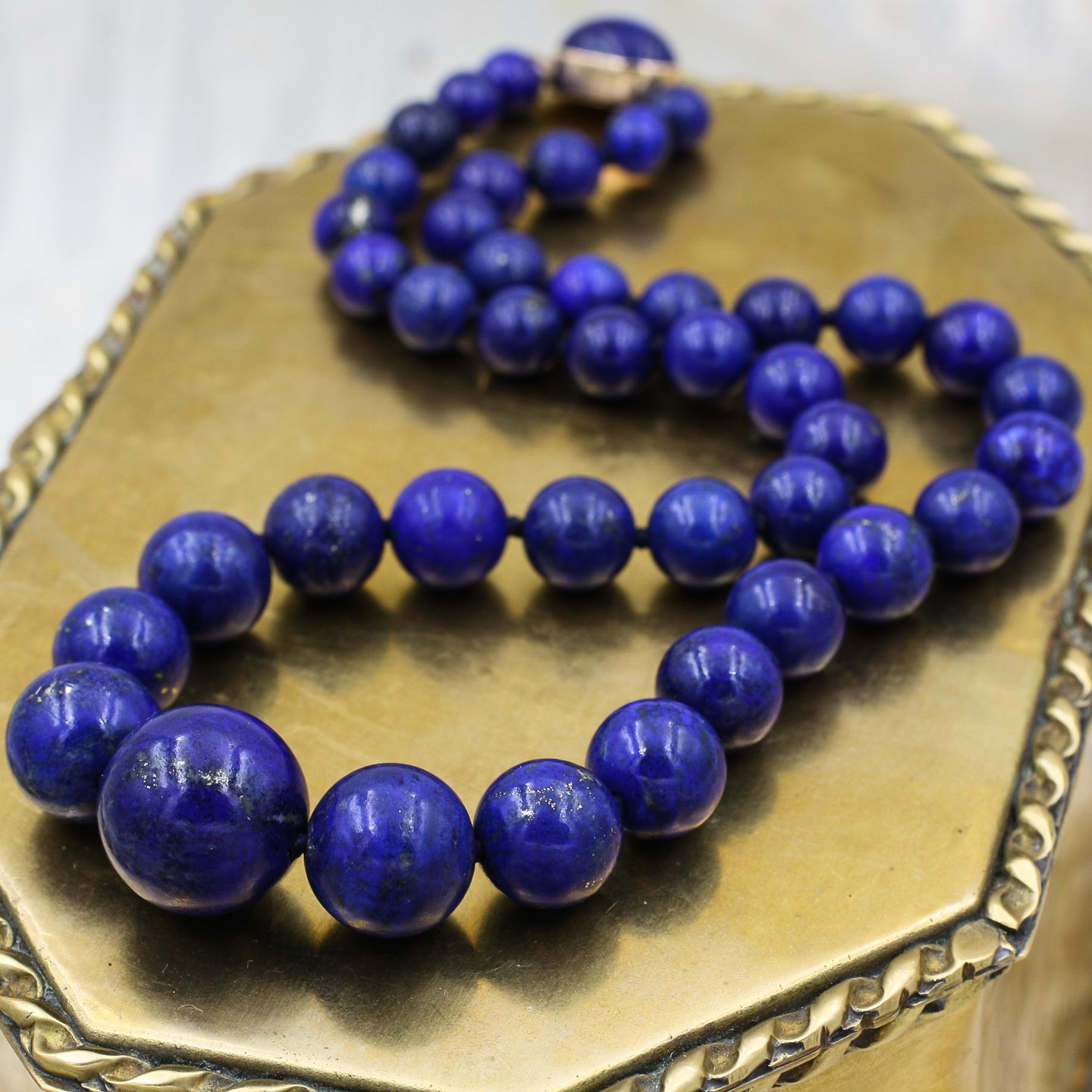 1930s-50s Lapis Lazuli Beaded Necklace