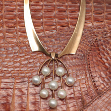 Mid-century 14K Danish Necklace with Akoya Cultured Pearls