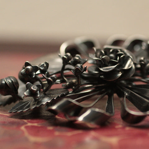 Circa 1940's Hobé Floral Sterling Brooch