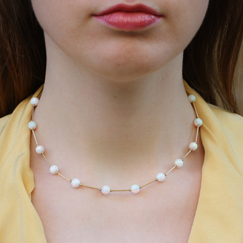 Fine Opal and Gold Collar Necklace c1980