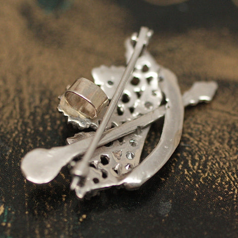 Circa 1930-1940 14K Diamond Crown Pin/Pendant