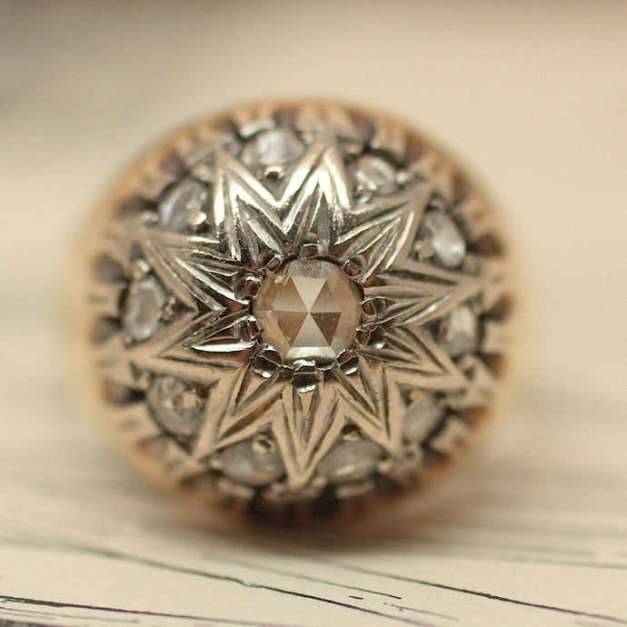 Circa 1870 Rose Cut Diamond Star Ring