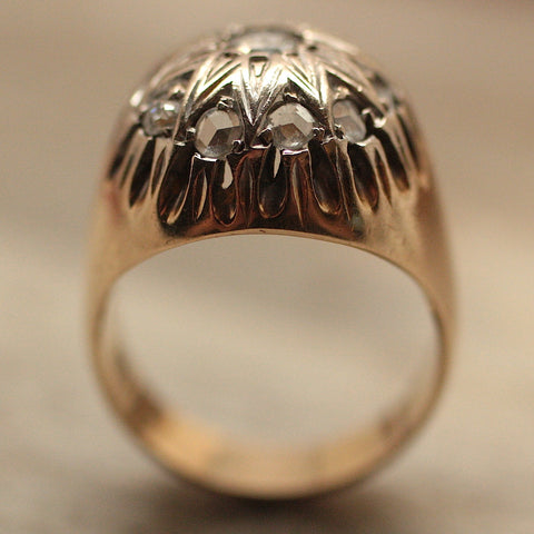 Circa 1870 Rose Cut Diamond Star Ring