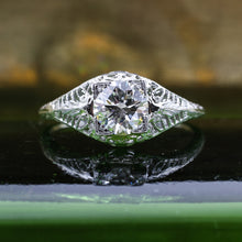 1920s 18k Filigree GIA Certified Diamond Solitaire