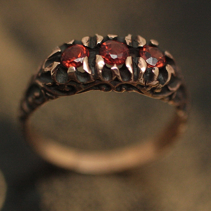 Circa 1890 Almondine Garnet Ring