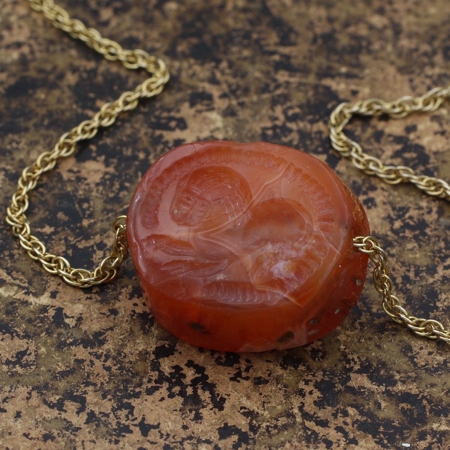 Ancient Carnelian Intaglio Necklace