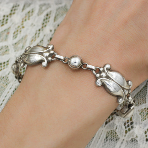 1933-44 Sterling Georg Jensen Moonlight Blossom Bracelet