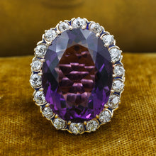 c1880 Russian Amethyst and Diamond Enamel Ring