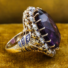 c1880 Russian Amethyst and Diamond Enamel Ring