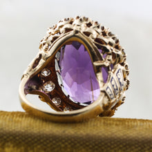 c1880 Russian Amethyst and Diamond Enamel Ring