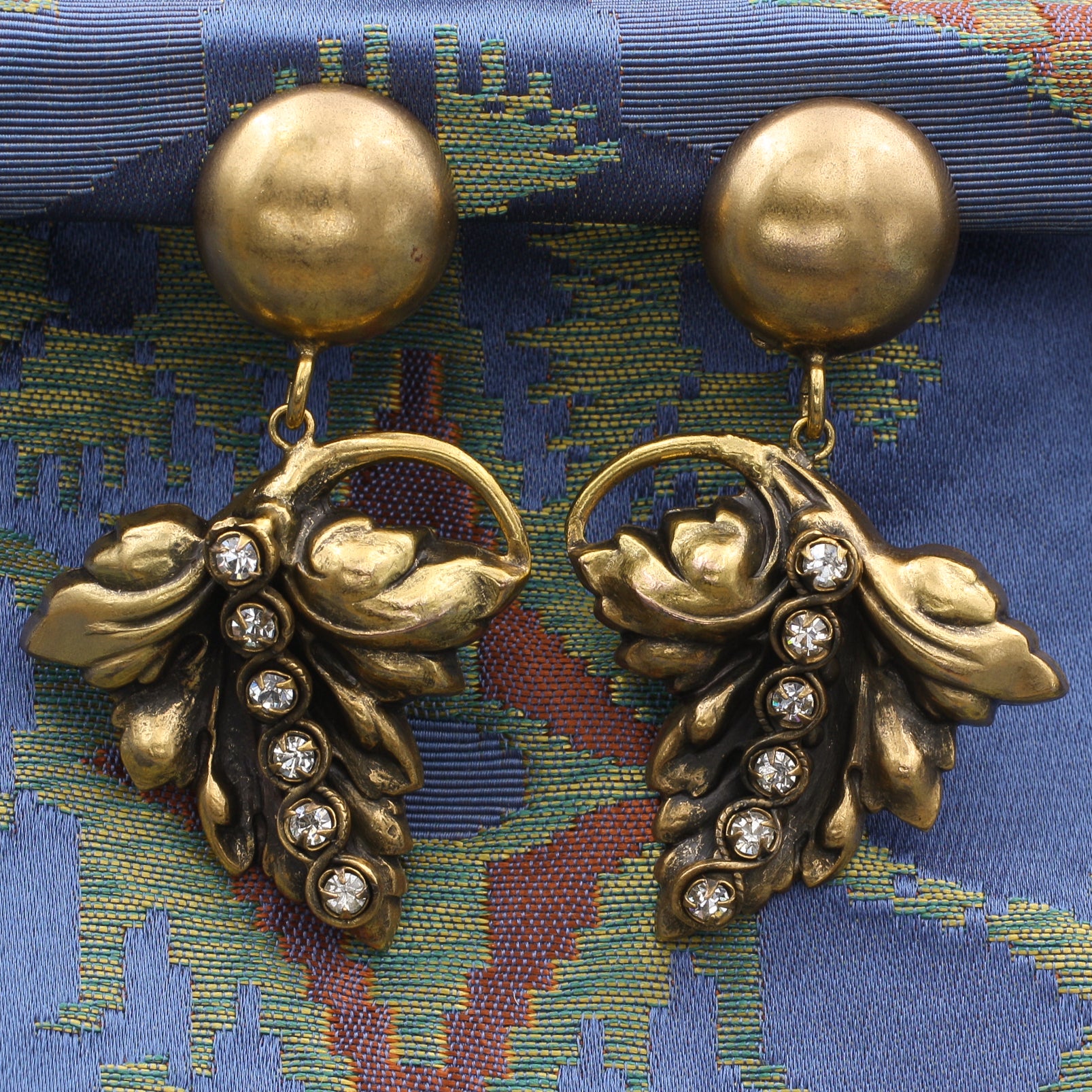 ピアス [VINTAGE HOLLYWOOD] [SET]Four-way Drop Earcuff Earring Vintage Signed STUDIO M DUE BIJOUX Rhinestone/Pearl Gold
