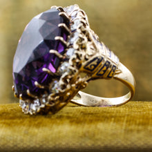 c1880 Russian Amethyst and Diamond Enamel Ring