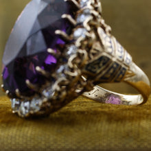 c1880 Russian Amethyst and Diamond Enamel Ring