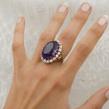 c1880 Russian Amethyst and Diamond Enamel Ring