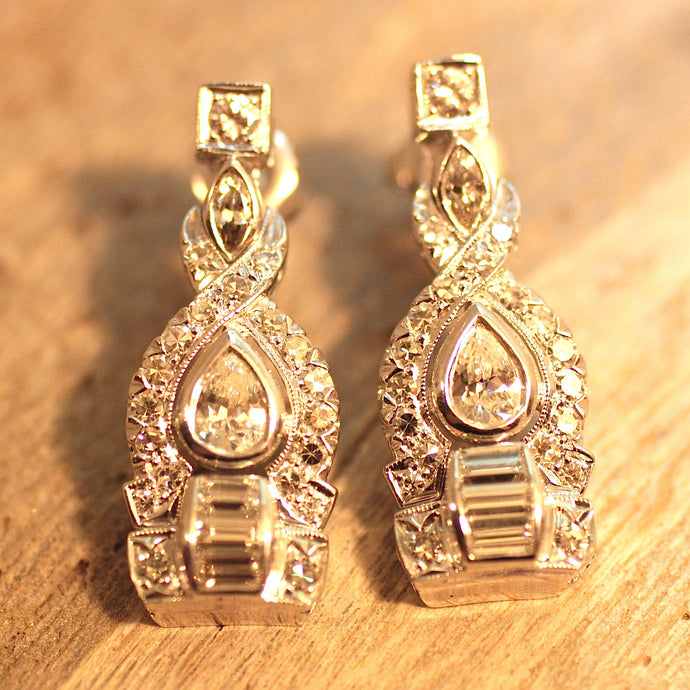 Circa 1940-1950 Platinum Diamond Earrings